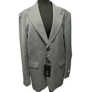Stacy Adams Men’s Blazer Jacket Size 44R Gray Plaid NWT
